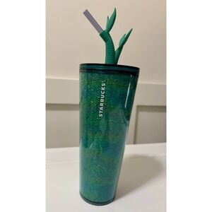 Starbucks 2025 Siren Mermaid Iridescent Teal Cold Cup Tumbler Tail Straw NEW